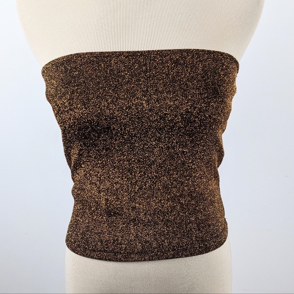 Forever 21 Tops - 5/$25 Forever 21 Shiny Metallic Copper Tube Top Small